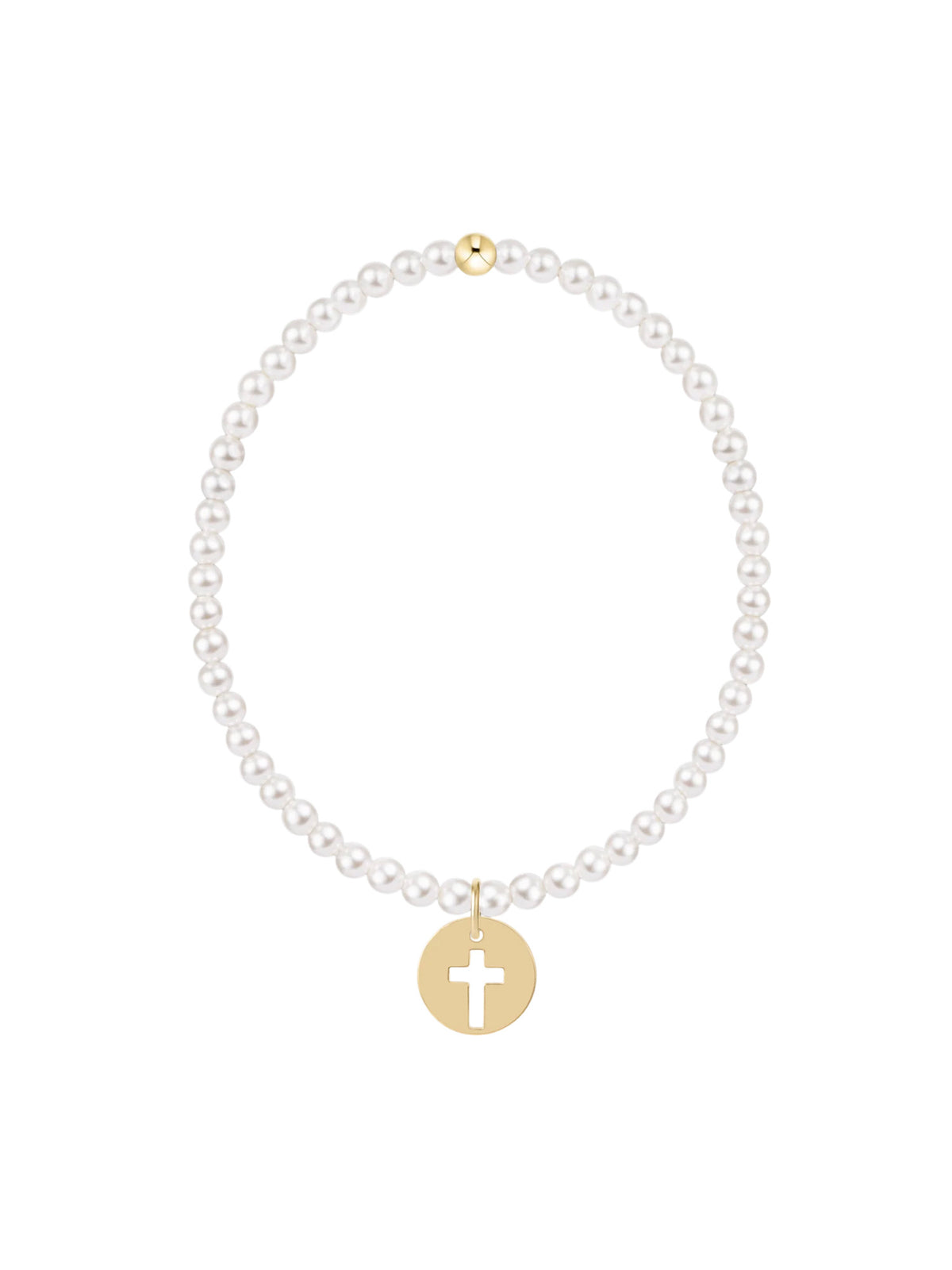 enewton egirl Classic Pearl 3mm Bracelet - Blessed Gold Disc