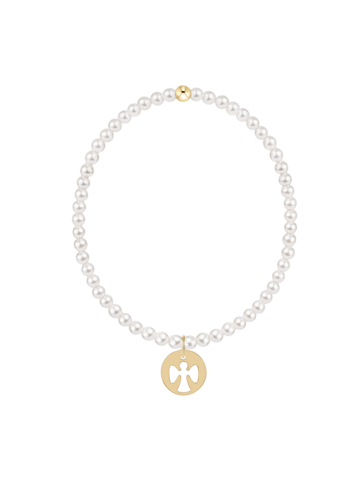 enewton egirl Classic Pearl 3mm Bracelet - Guardian Angel Gold Disc