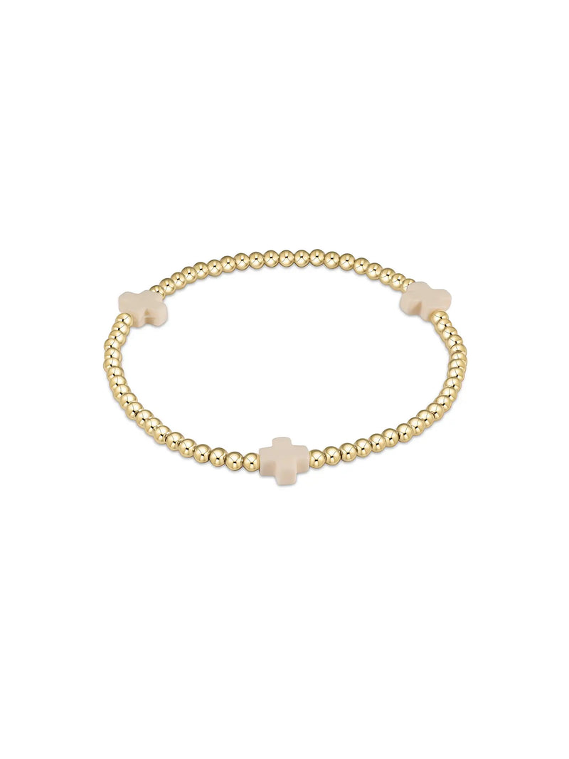 enewton egirl Signature Cross 3mm Gold Bracelet Off-White