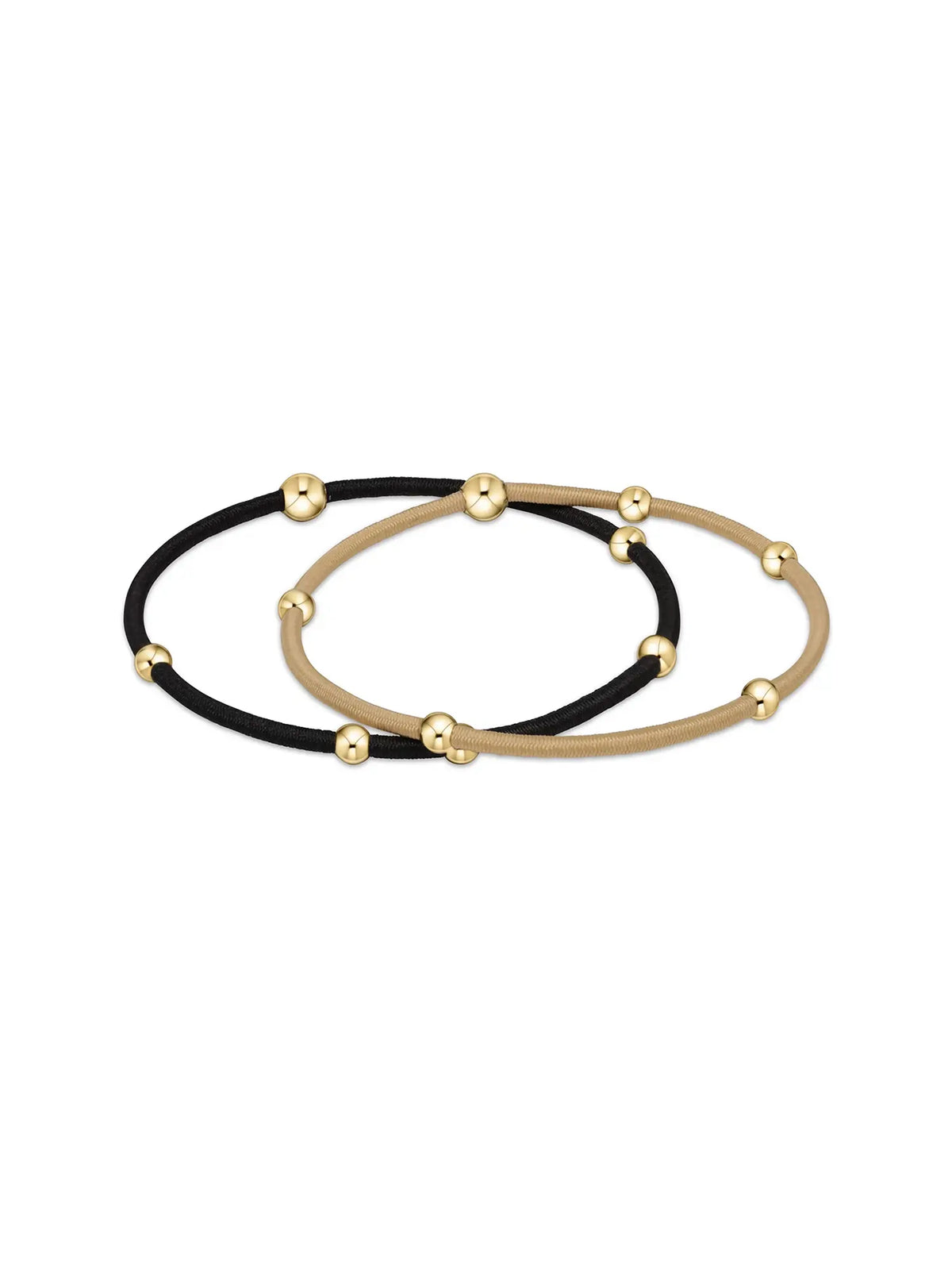 enewton Gameday Essentials Bracelet Stack Gold Set of 2 Gold Luster & Onyx