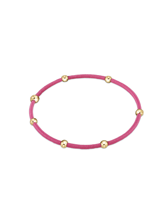 enewton Essentials Cord Bead Bracelet Hair-Tie Gold-Filled Bright Pink