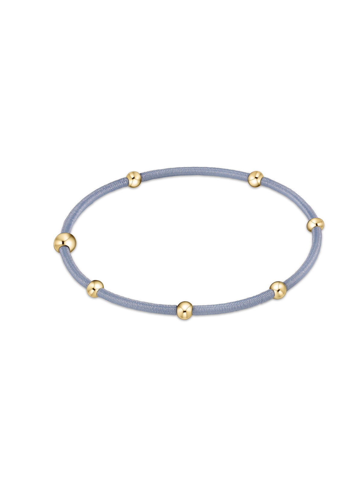 enewton Essentials Cord Bead Bracelet Hair-Tie Gold-Filled Dusty Blue