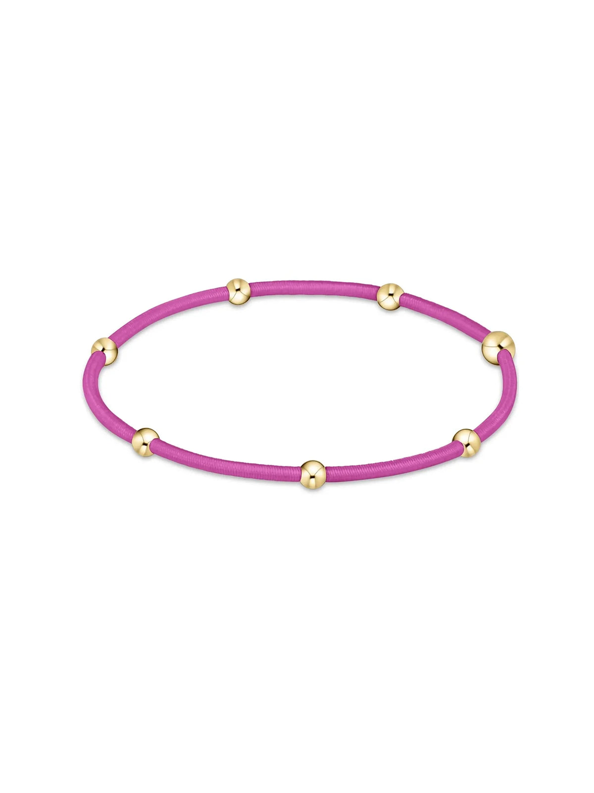 enewton Essentials Cord Bead Bracelet Hair-Tie Gold-Filled Fucshia