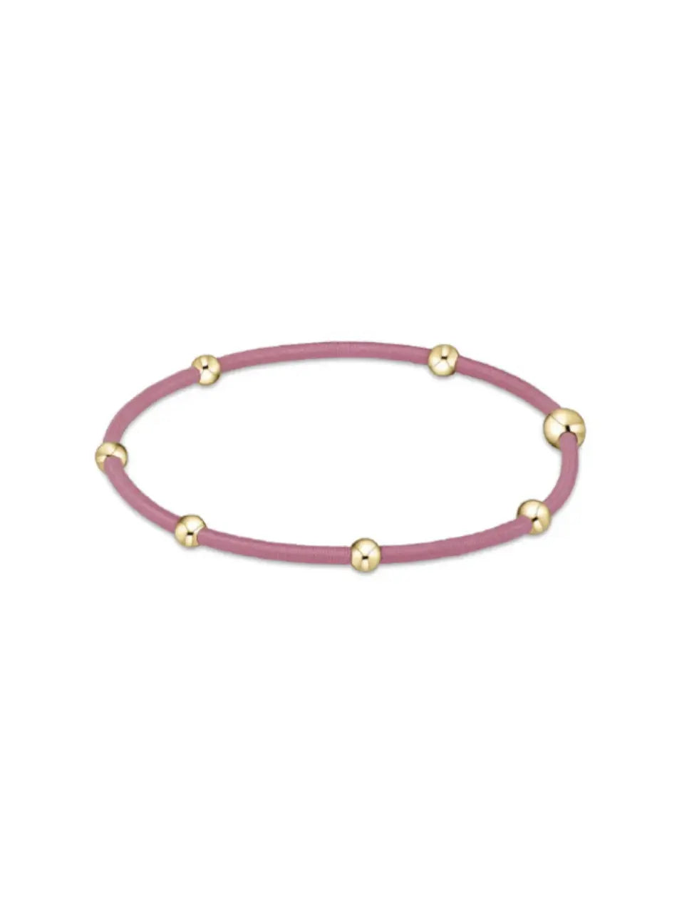 enewton Essentials Cord Bead Bracelet Hair-Tie Gold-Filled Bright Pink