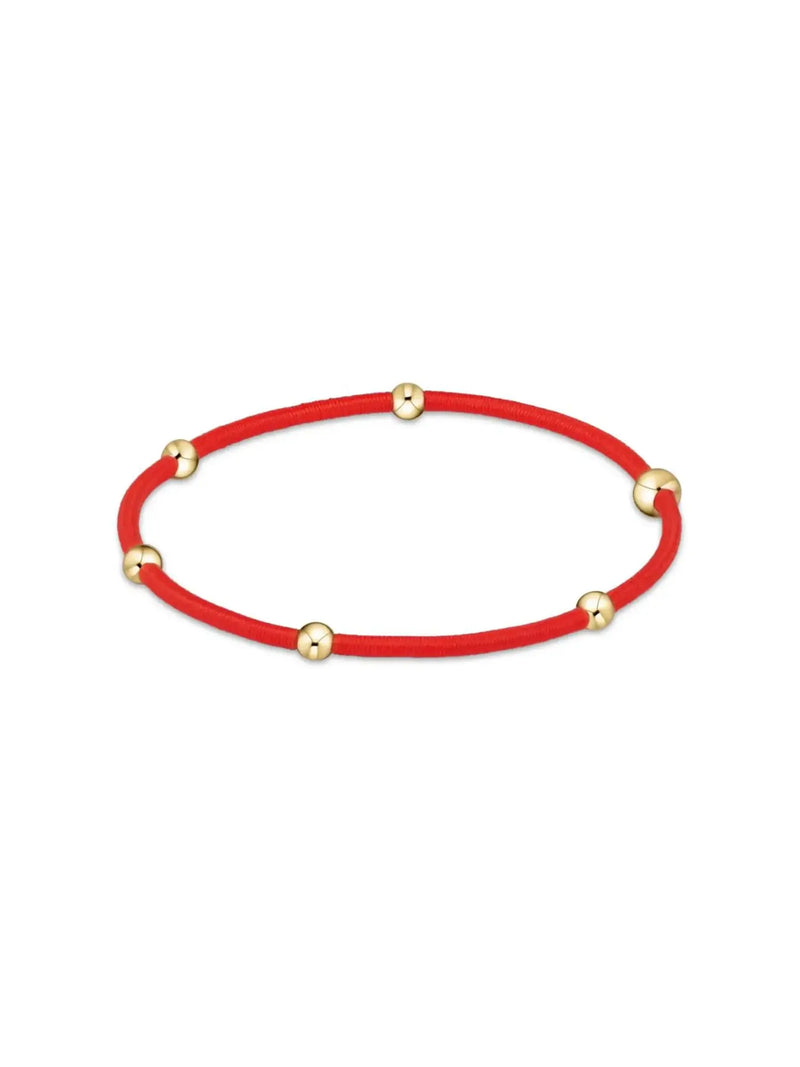 enewton essentials cord bead hair tie bracelet gold-filled bright red