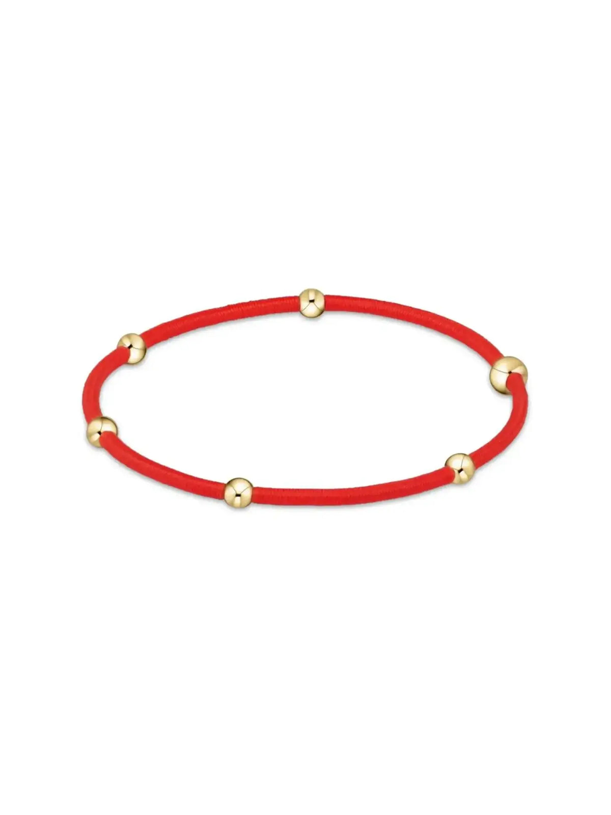 enewton Essentials Cord Bead Bracelet Hair-Tie Gold-Filled Bright Red