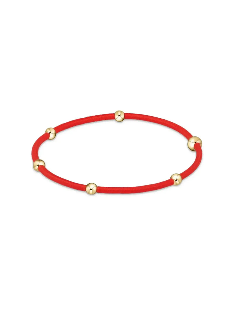 enewton Essentials Cord Bead Bracelet Hair-Tie Gold-Filled Bright Red