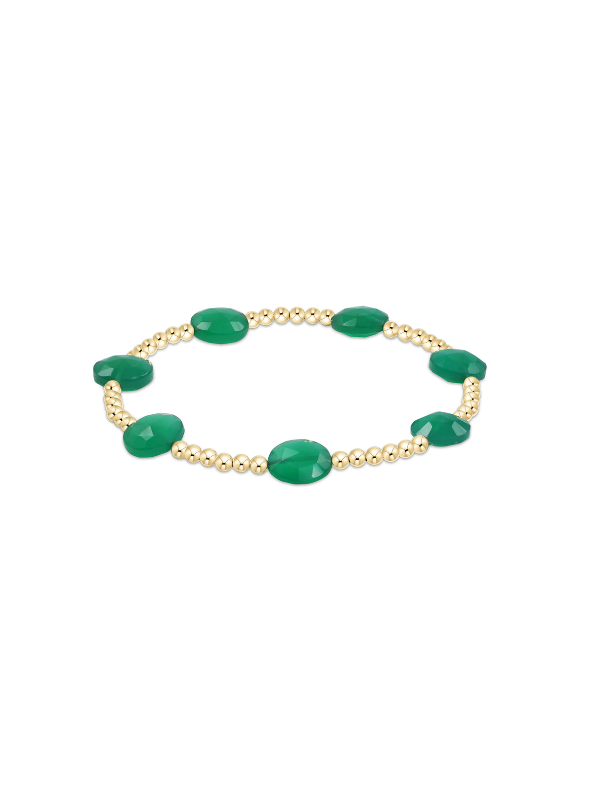 enewton Extends Admire Gold 3mm Bead Bracelet Green Onyx 7.25"