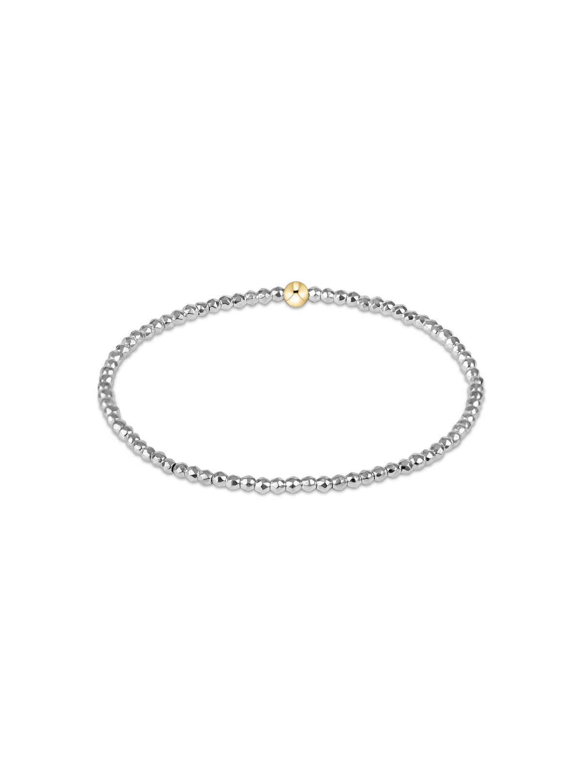 enewton Extends Bright Silver Faceted Hematite 2mm Bead Bracelet Gold 7.25"