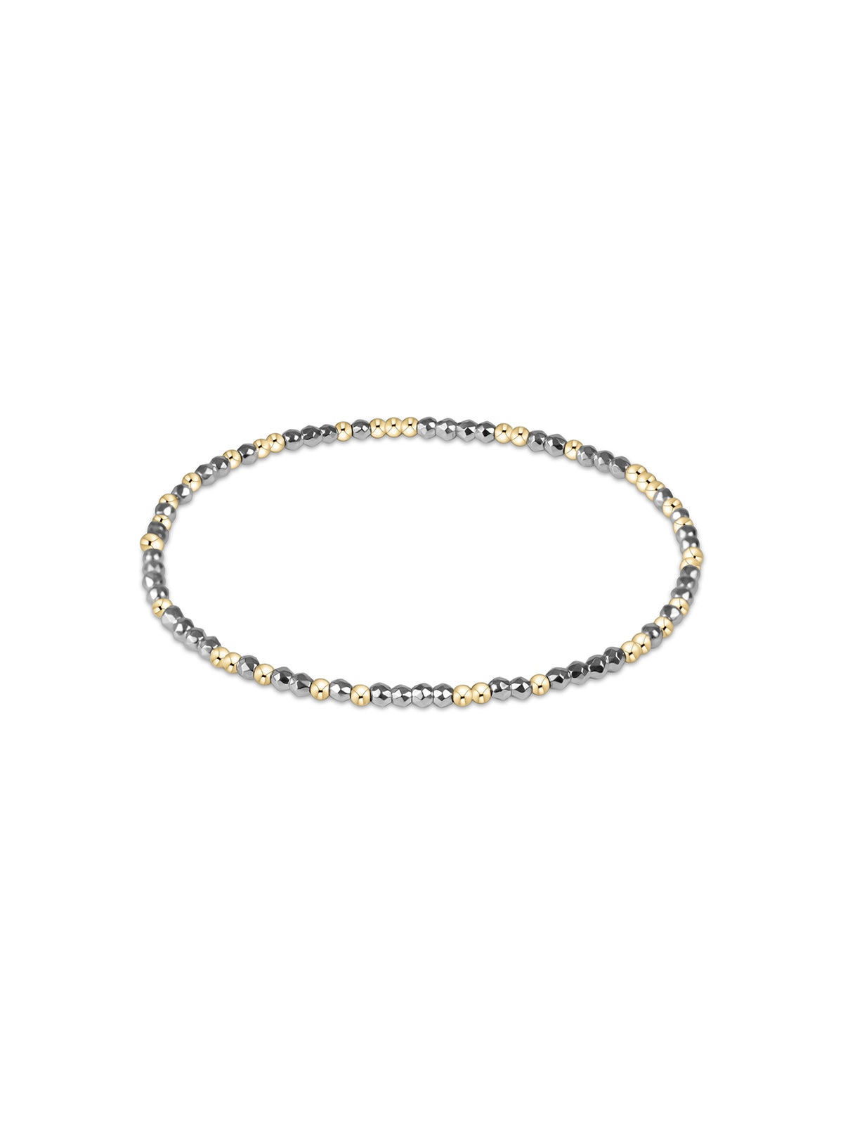 enewton Extends Hope Unwritten Bright Silver Faceted Hematite 2mm Bead Bracelet 7.25"