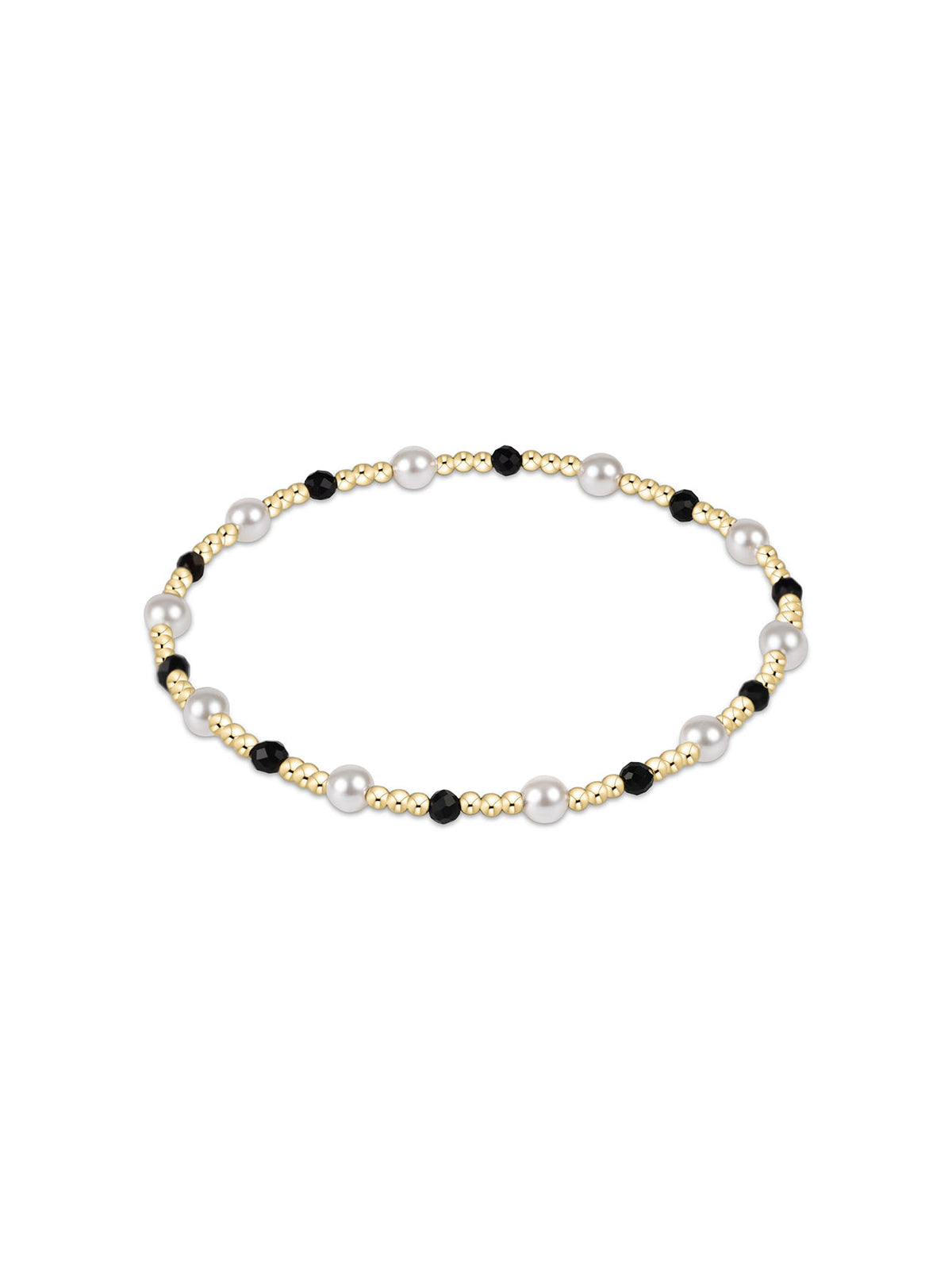 enewton Extends Pearl Sincerity Pattern 4mm Bead Bracelet 7.25" Faceted Onyx