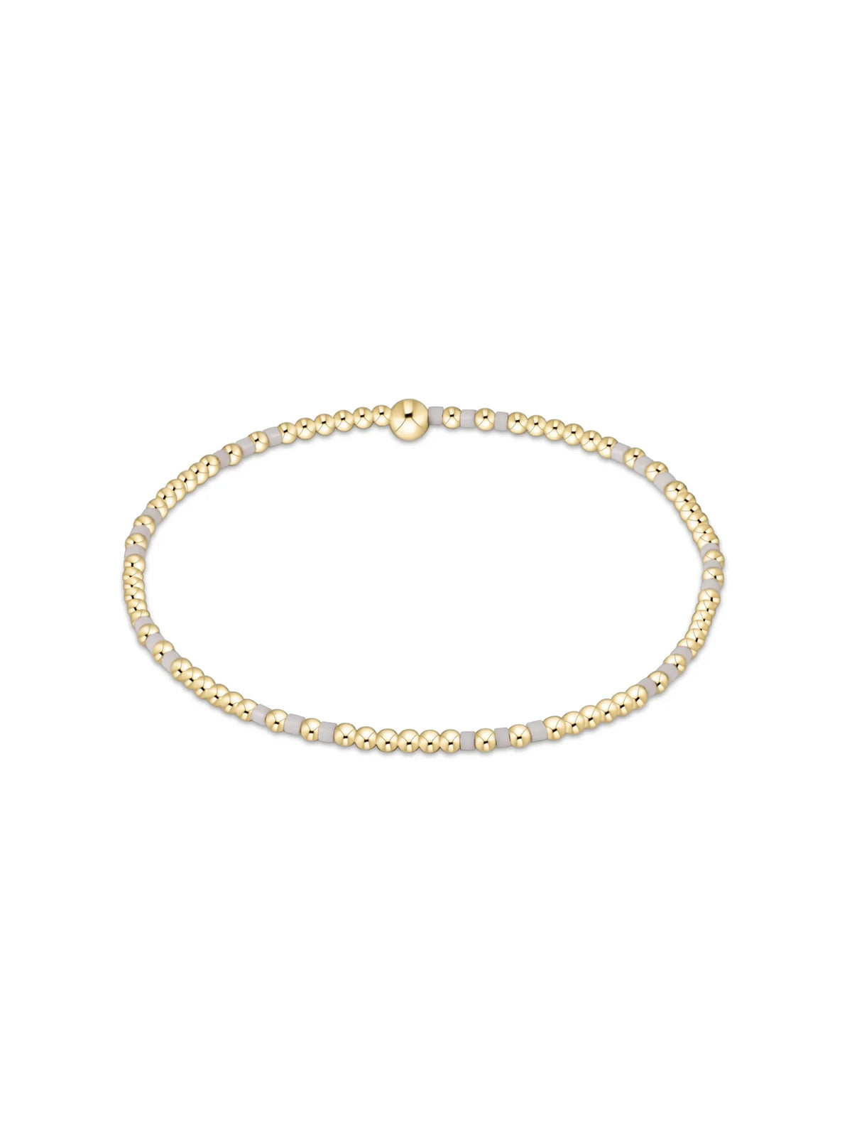 enewton Gameday Hope Joy Pattern 2mm Gold Bead Bracelet White