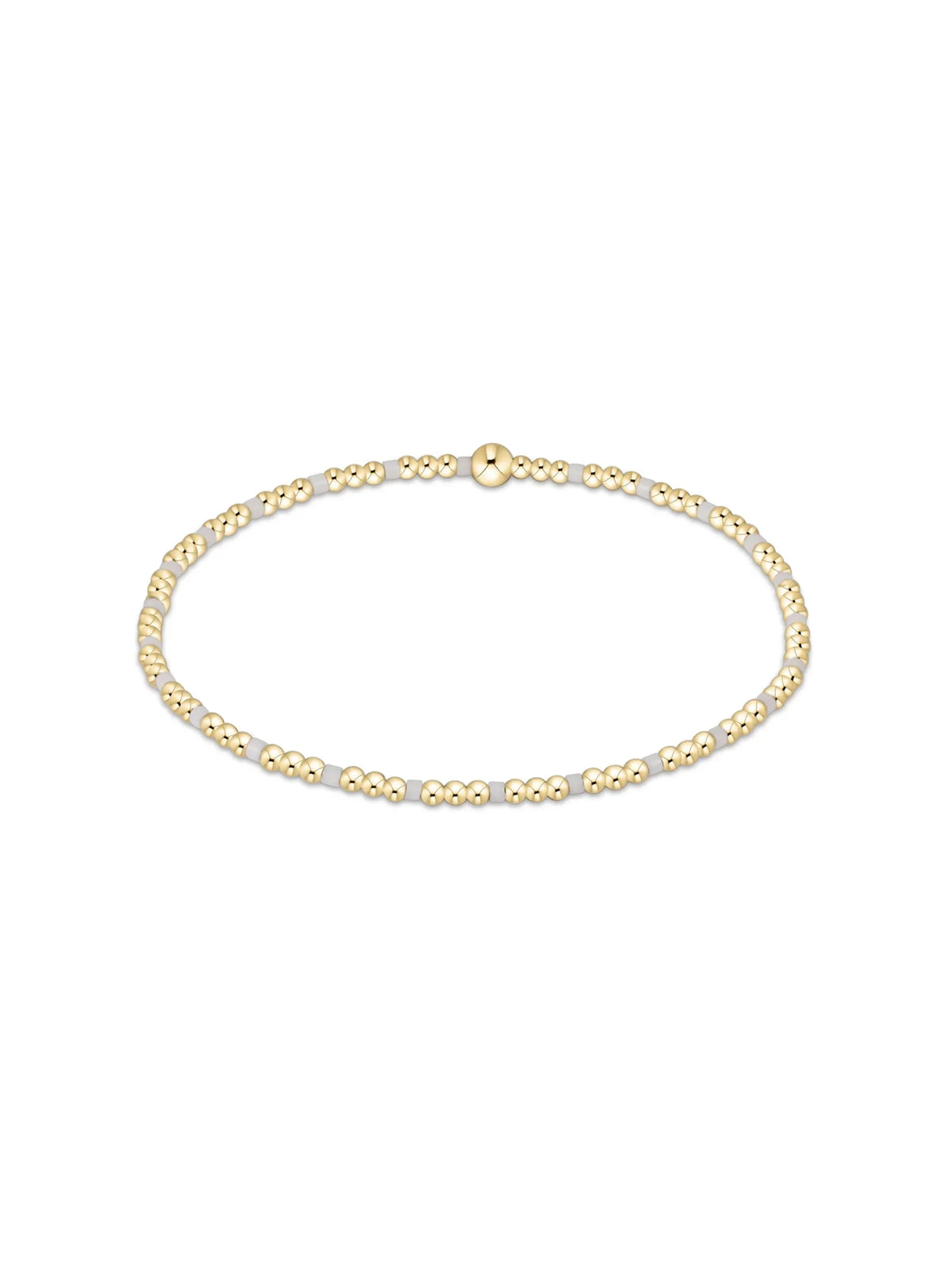 enewton Gameday Hope Sincerity Pattern 2mm Gold Bead Bracelet White