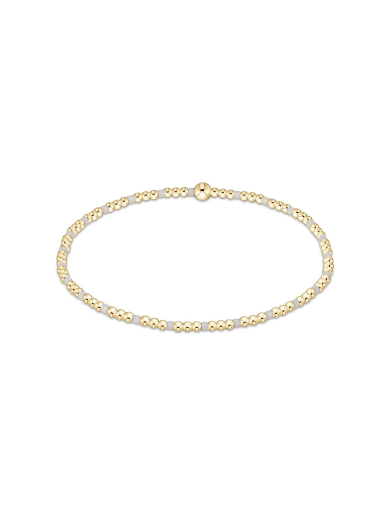 enewton Gameday Hope Sincerity Pattern 2mm Gold Bead Bracelet White