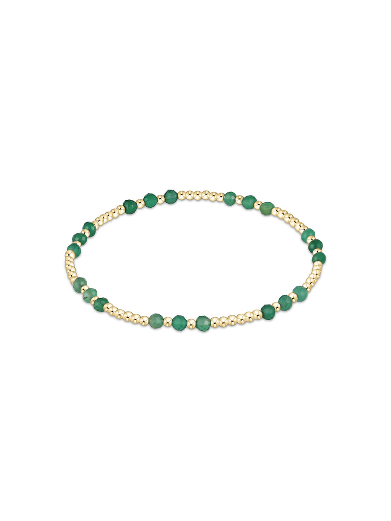 enewton Gemstone Gold Joy Pattern 3mm Bead Bracelet Green Onyx