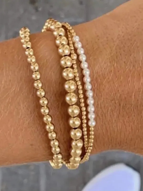 enewton gold-filled bliss bead bracelet 2mm pearl