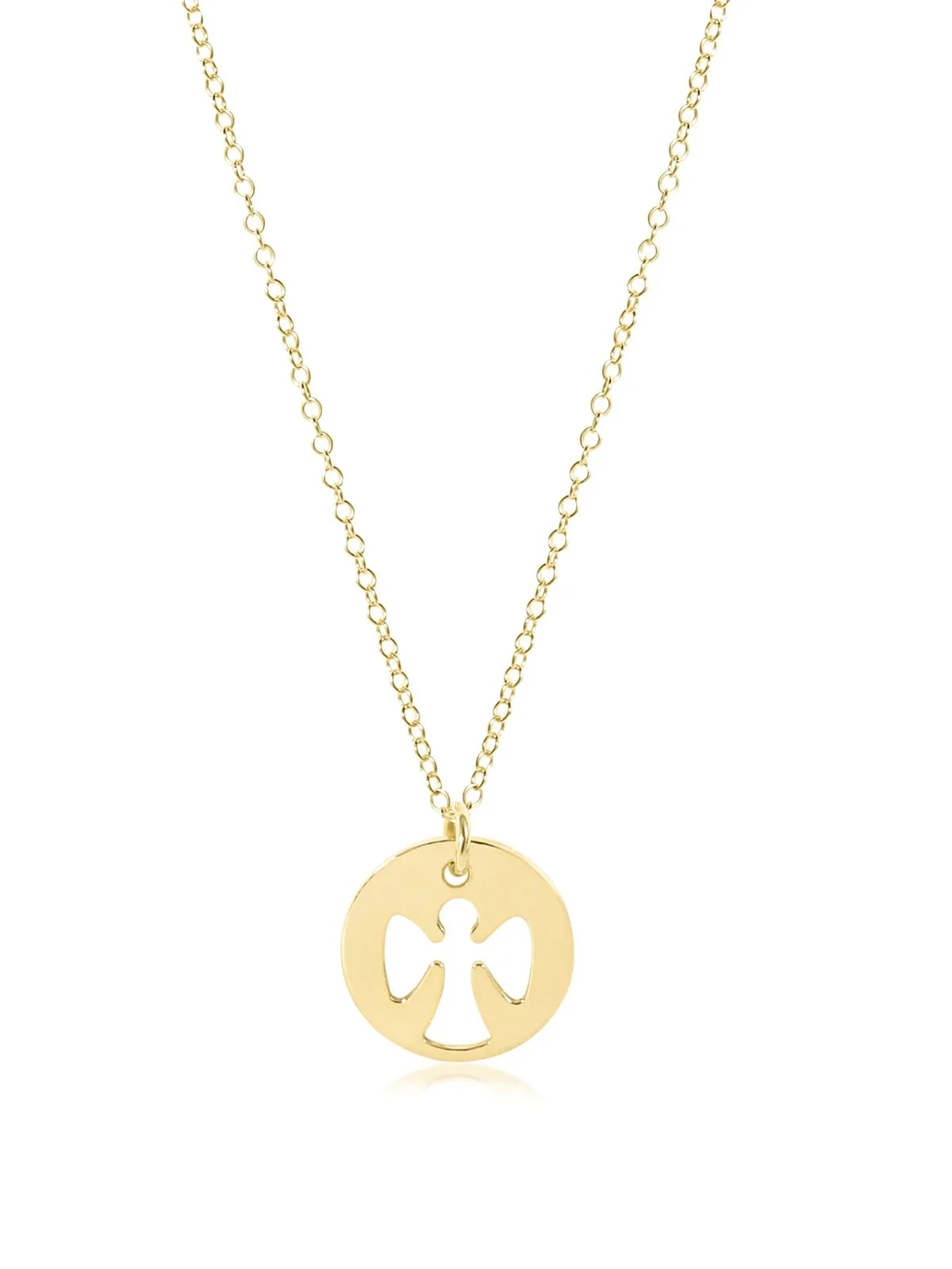 enewton 16" Guardian Angel Gold Disc Necklace