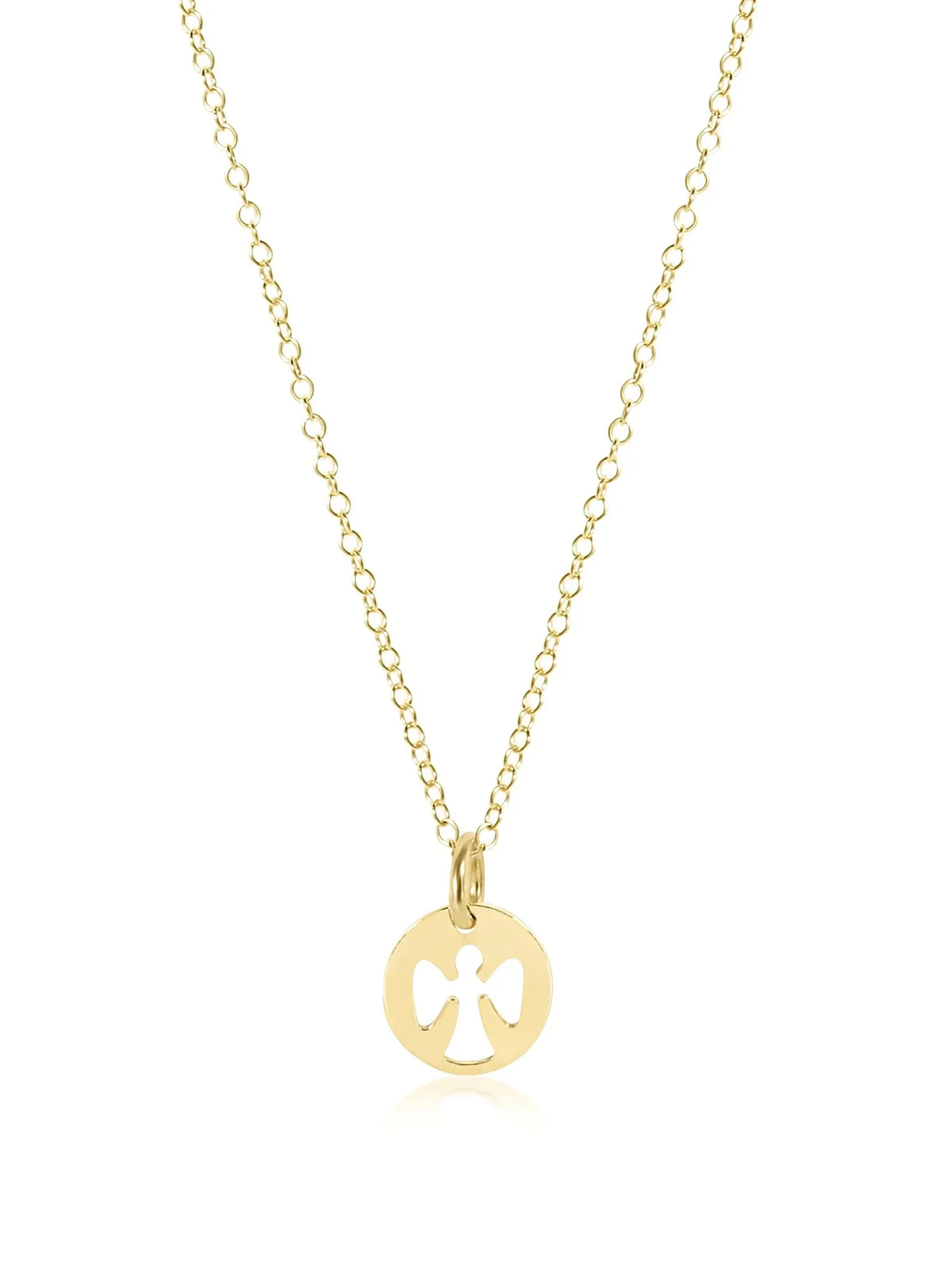 enewton 16" Guardian Angel Small Gold Disc Necklace