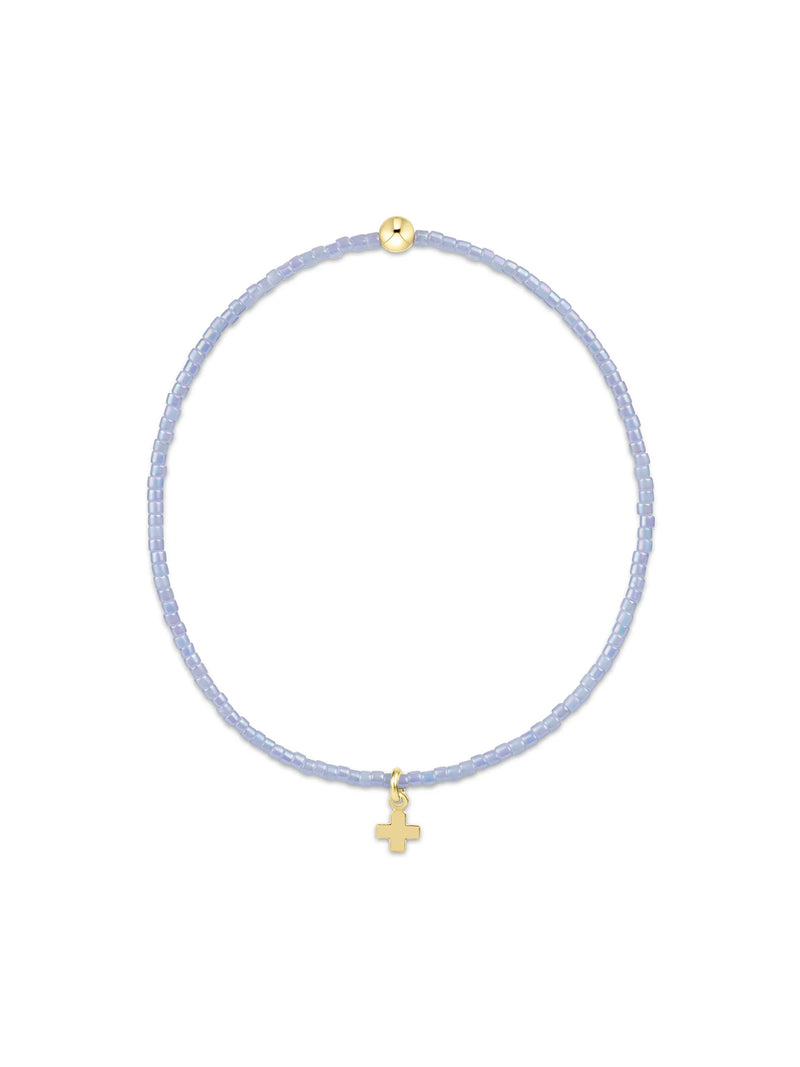 enewton Hope Classic Ocean Mist Bracelet - Signature Cross Small Gold Charm