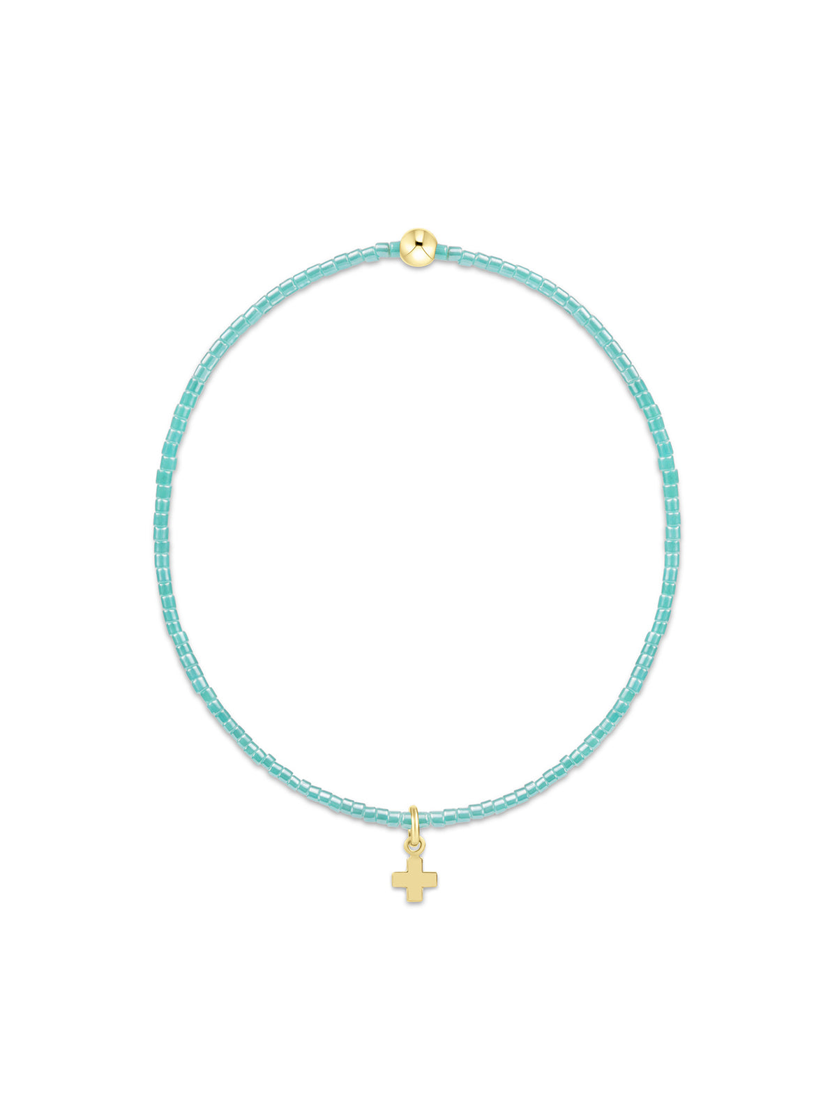 enewton Hope Classic Sea Glass Bracelet - Signature Cross Small Gold Charm
