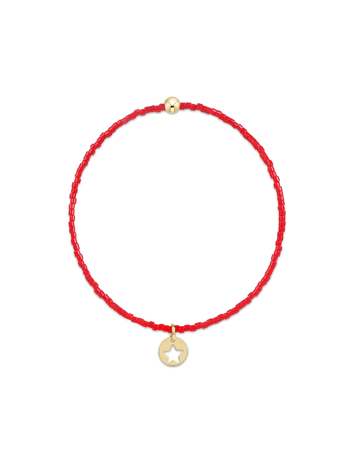 enewton Hope Classic Bracelet - Bright Red Star Small Gold Disc. enewton America 250 Collection.