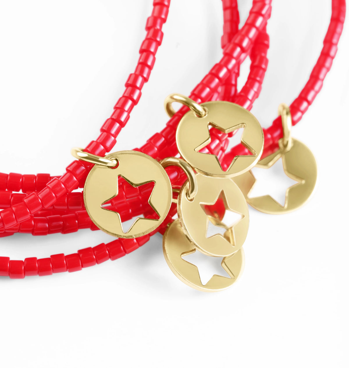enewton Hope Classic Bracelet - Bright Red Star Small Gold Disc. enewton America 250 Collection.