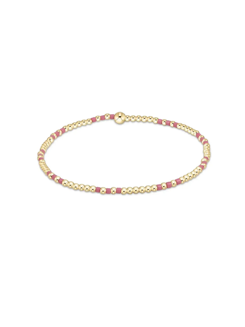 enewton Hope Joy Pattern 2mm Bead Bracelet Bright Pink 14k Gold-Filled