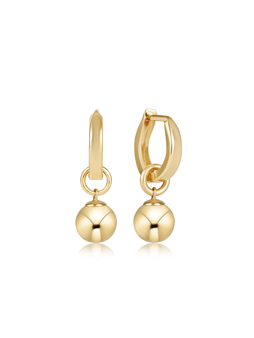 enewton Huggie Gold 0.5" Hoop - Classic Gold 8mm Charm