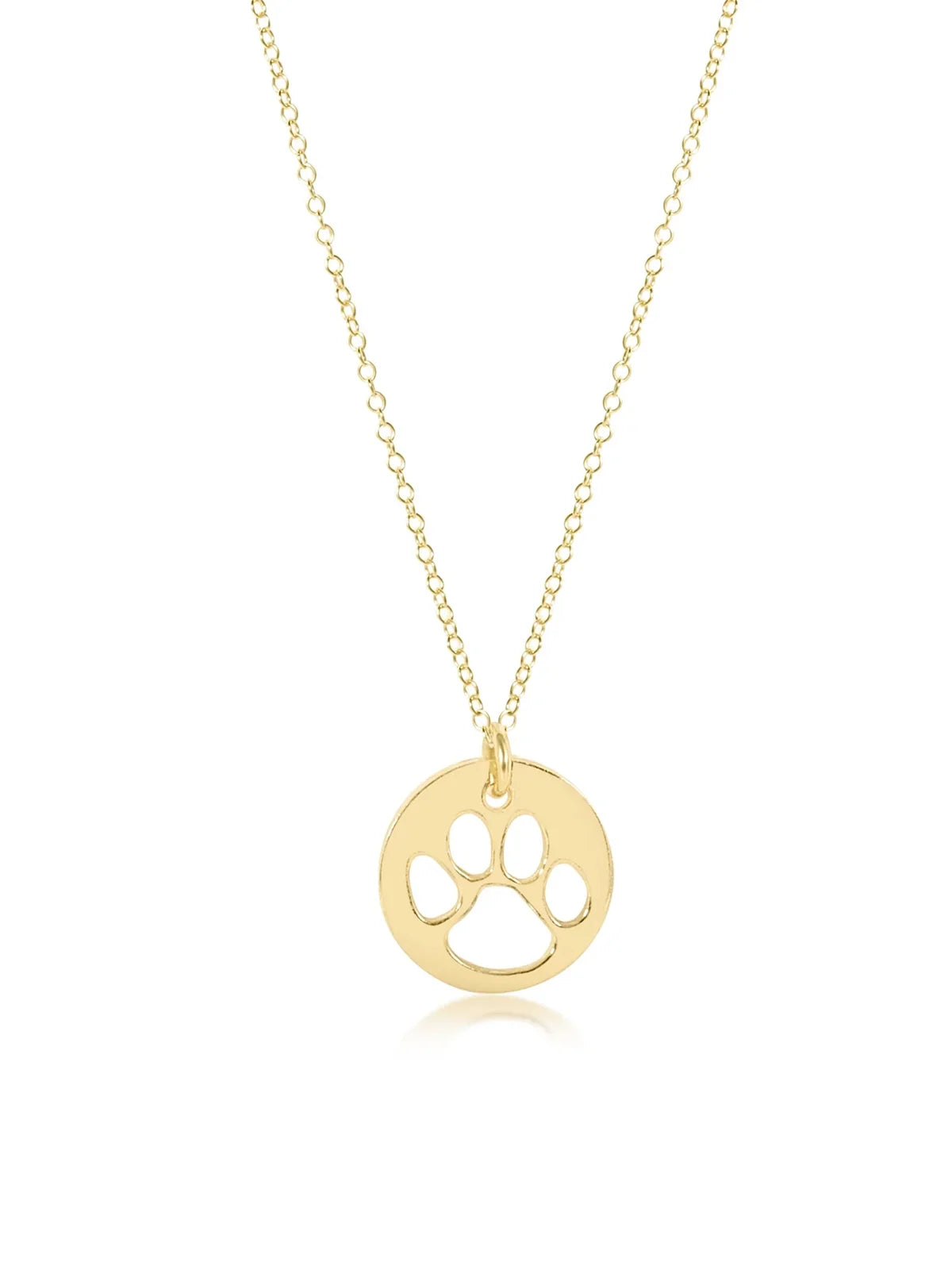 enewton 16" Paw Print Gold Disc Necklace