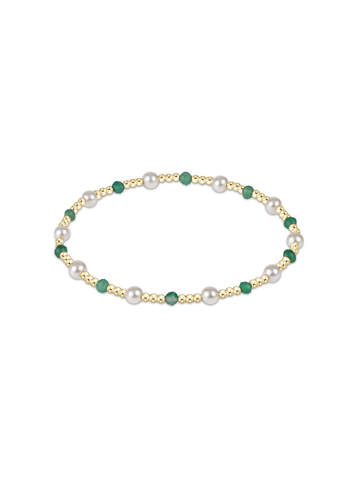 enewton Pearl Sincerity Pattern 4mm Gemstone Bead Bracelet Green Onyx