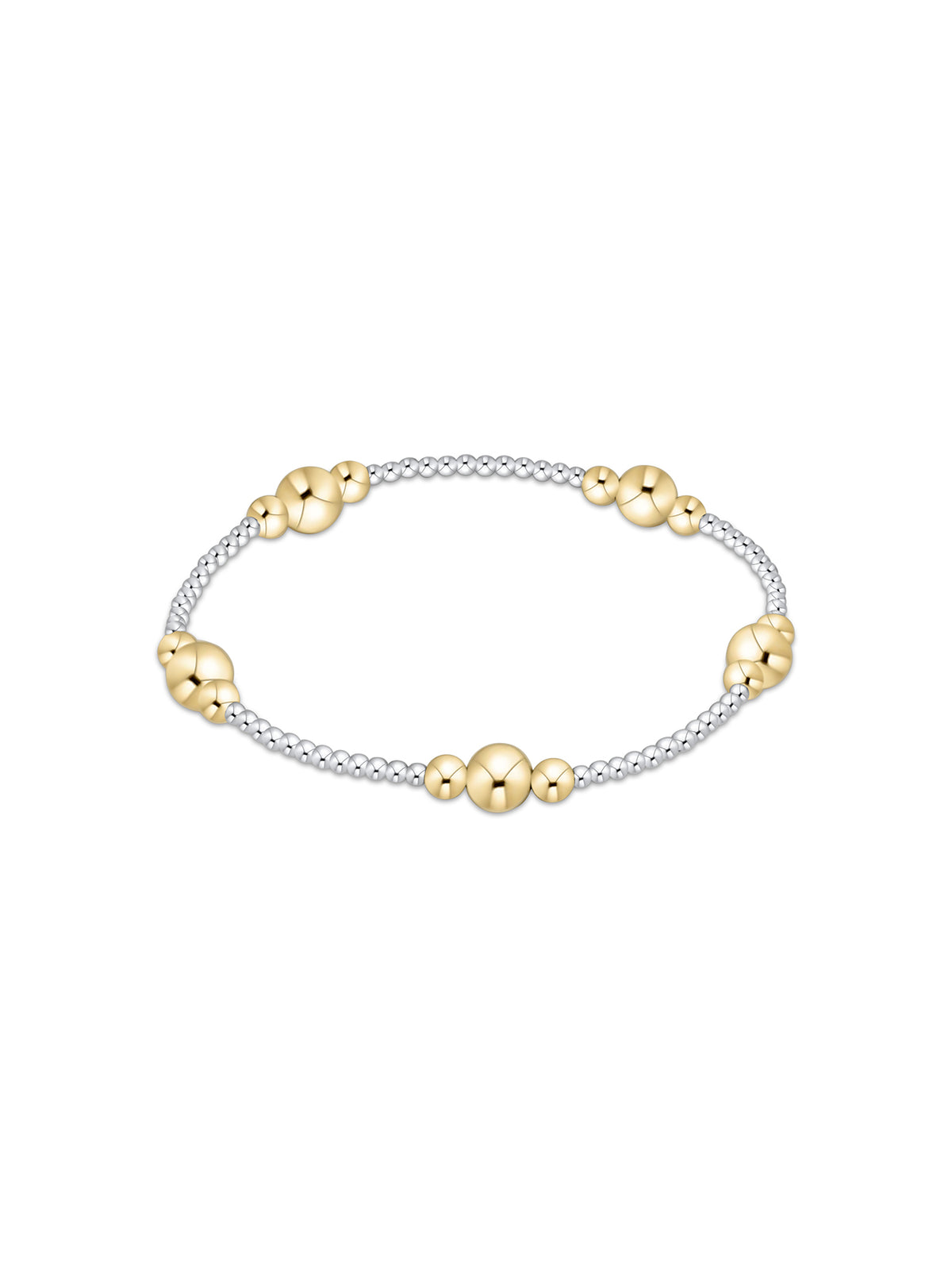 enewton Classic Purpose Pattern Gold 6mm Bead Bracelet Mixed Metal