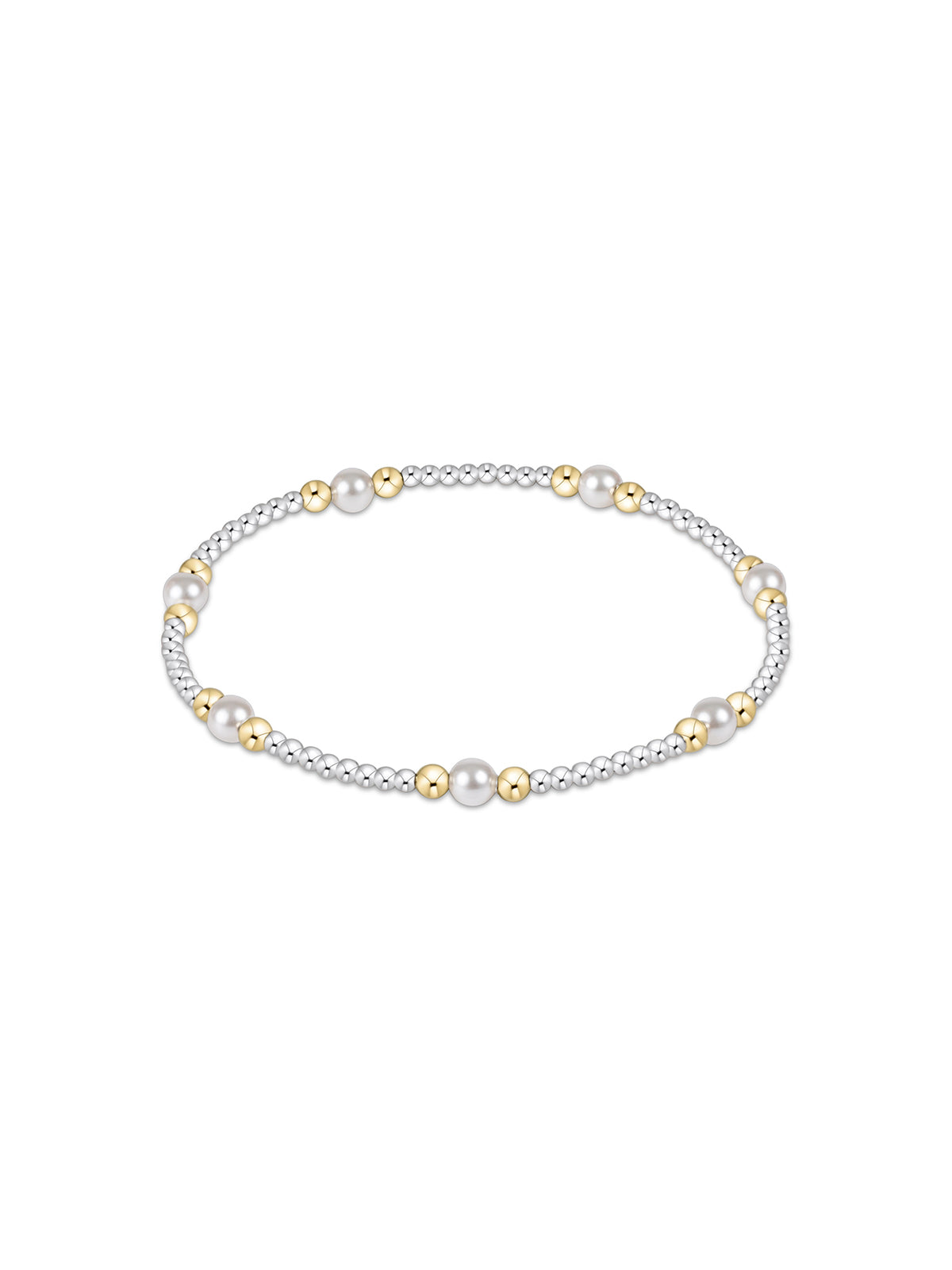 enewton Classic Purpose Pattern Pearl 4mm Bead Bracelet Mixed Metal