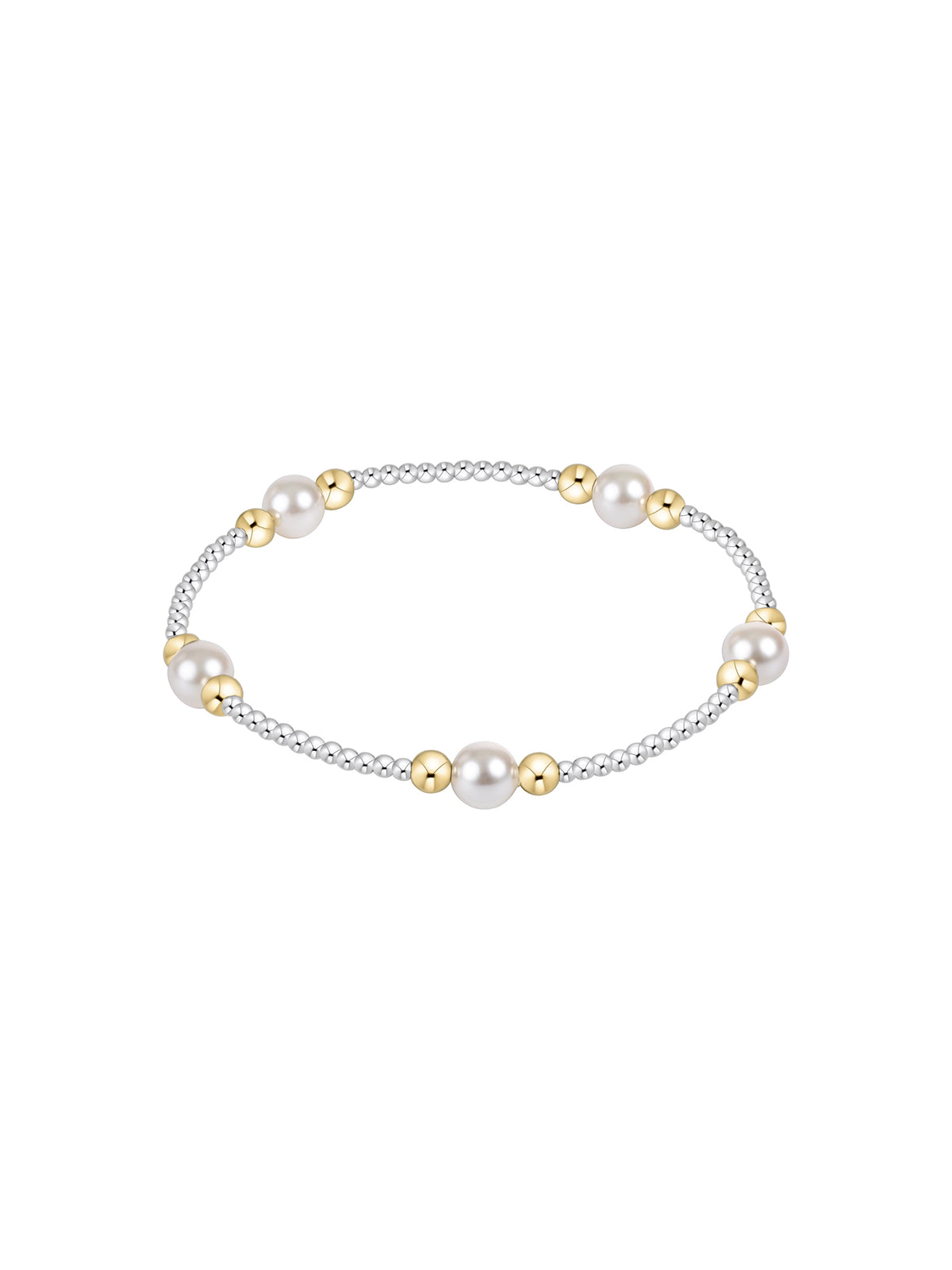 enewton Classic Purpose Pattern Pearl 6mm Bead Bracelet Mixed Metal