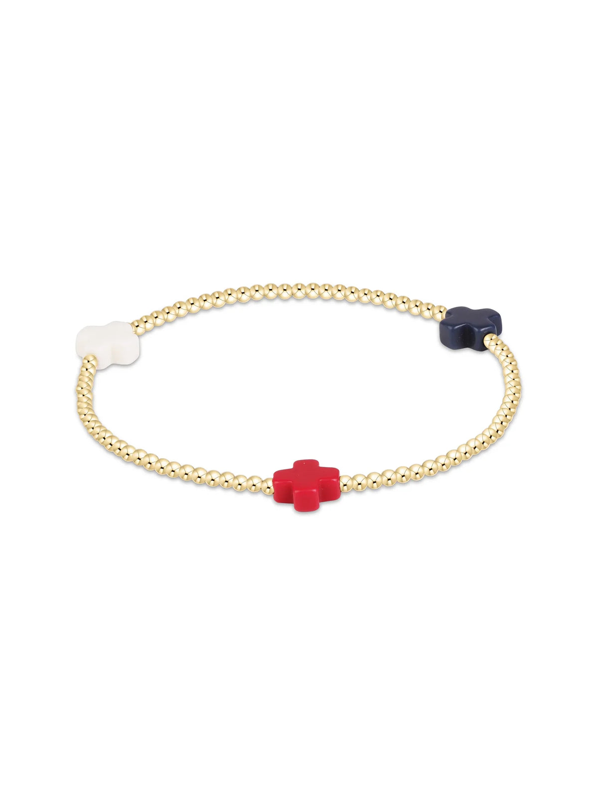 enewton Signature Cross 2mm Gold Bracelet - Firecracker. enewton American 250 Collection.