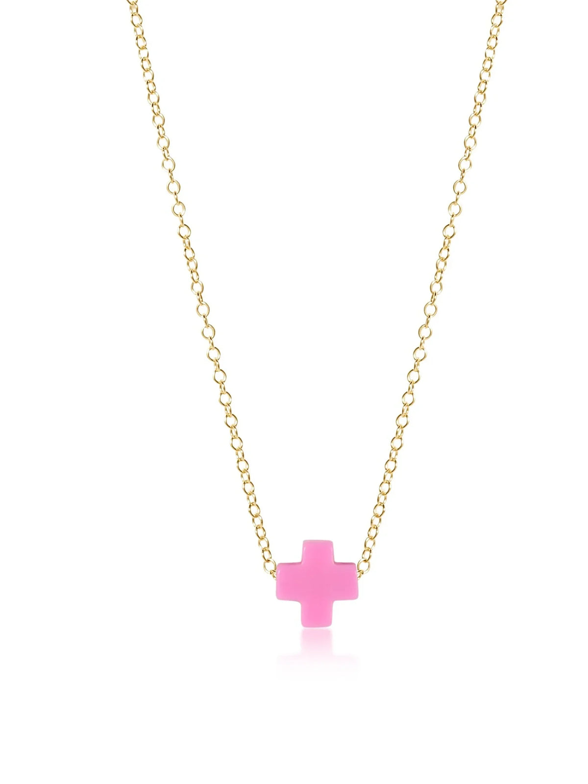 enewton 16" Necklace Gold - Bright Pink Signature Cross