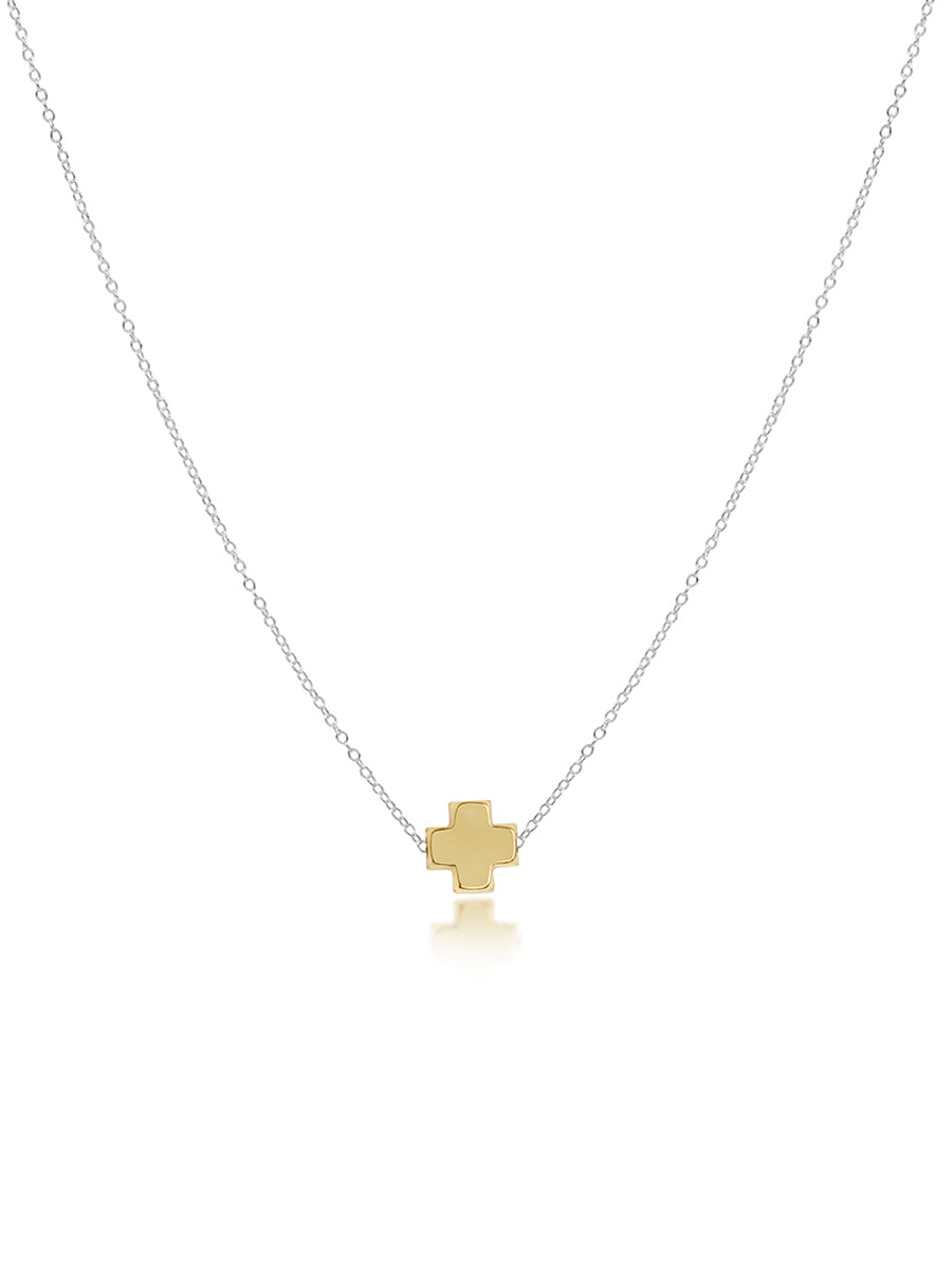 enewton 16" Signature Cross Gold Necklace Sterling Silver Mixed Metal