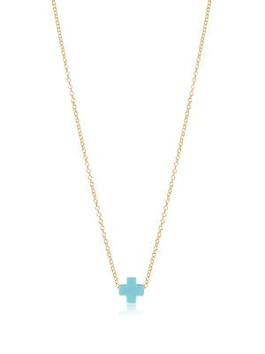 enewton 16" Signature Cross Gold Necklace Turquoise
