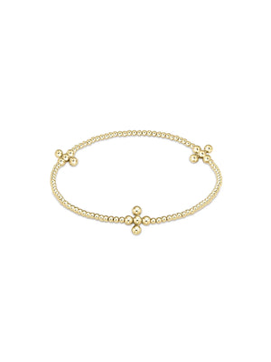 enewton Signature Cross Gold Pattern 2mm Bead Bracelet Classic 3mm Beaded Signature Cross Gold 14k Gold-Filled