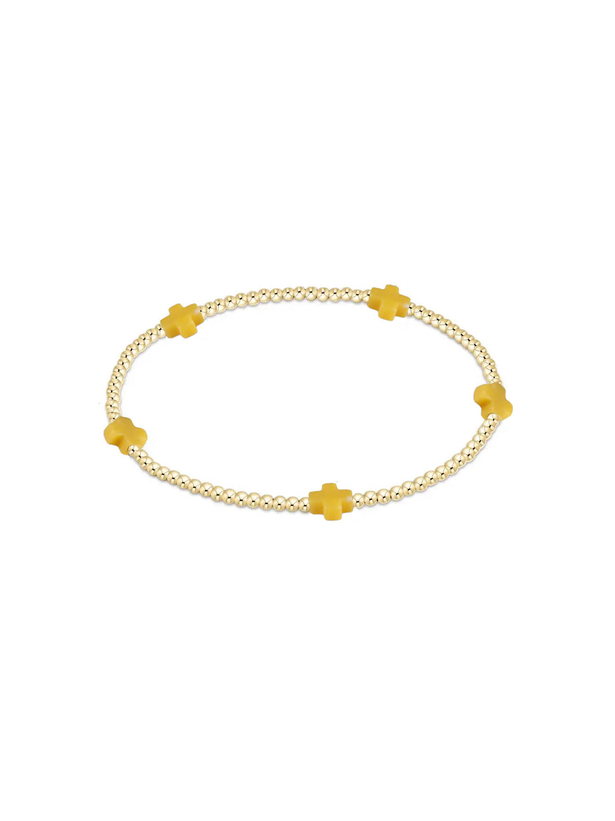 enewton Signature Cross Small 2mm Gold Bracelet - Canary