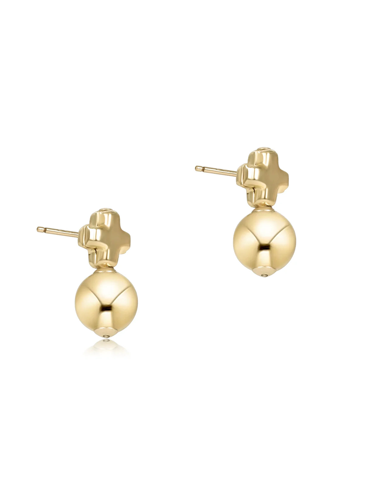 enewton Signature Cross Small Gold Studs - Classic Gold