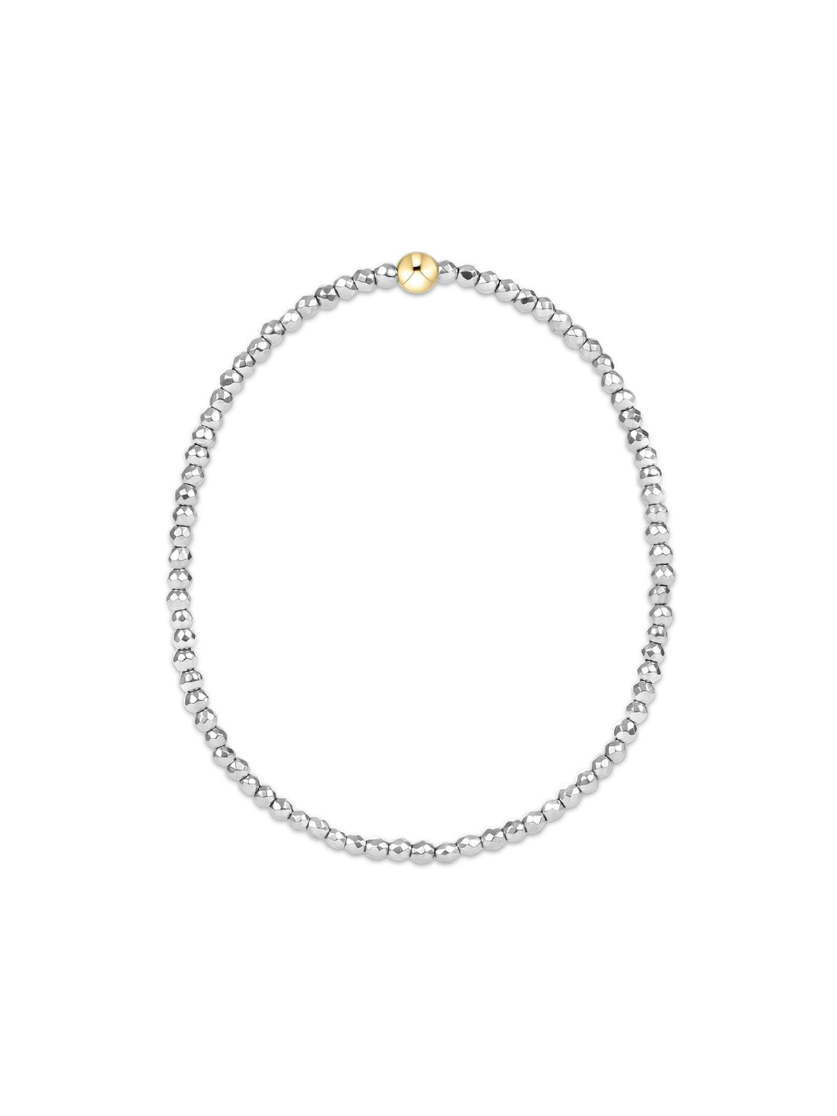 enewton Silver Faceted Hematite 2mm Bead Bracelet Gold