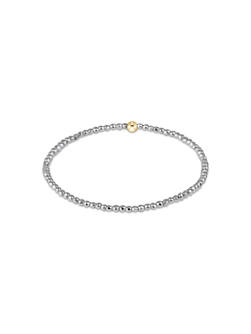 enewton Silver Faceted Hematite 2mm Bead Bracelet Gold