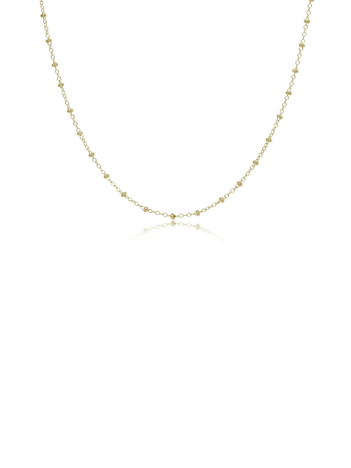 enewton simplicity 2mm gold bead 14k gold-filled classic chain choker necklace 15"