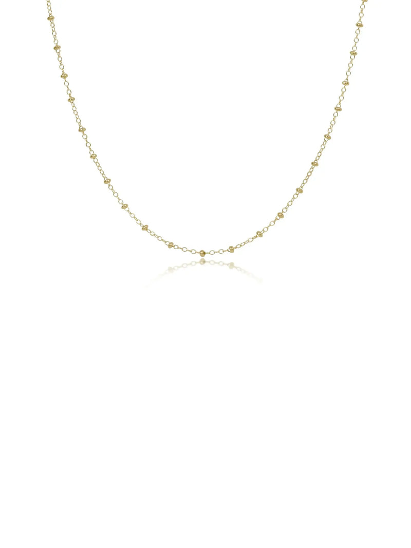 enewton simplicity 2mm gold bead 14k gold-filled classic chain choker necklace 15"