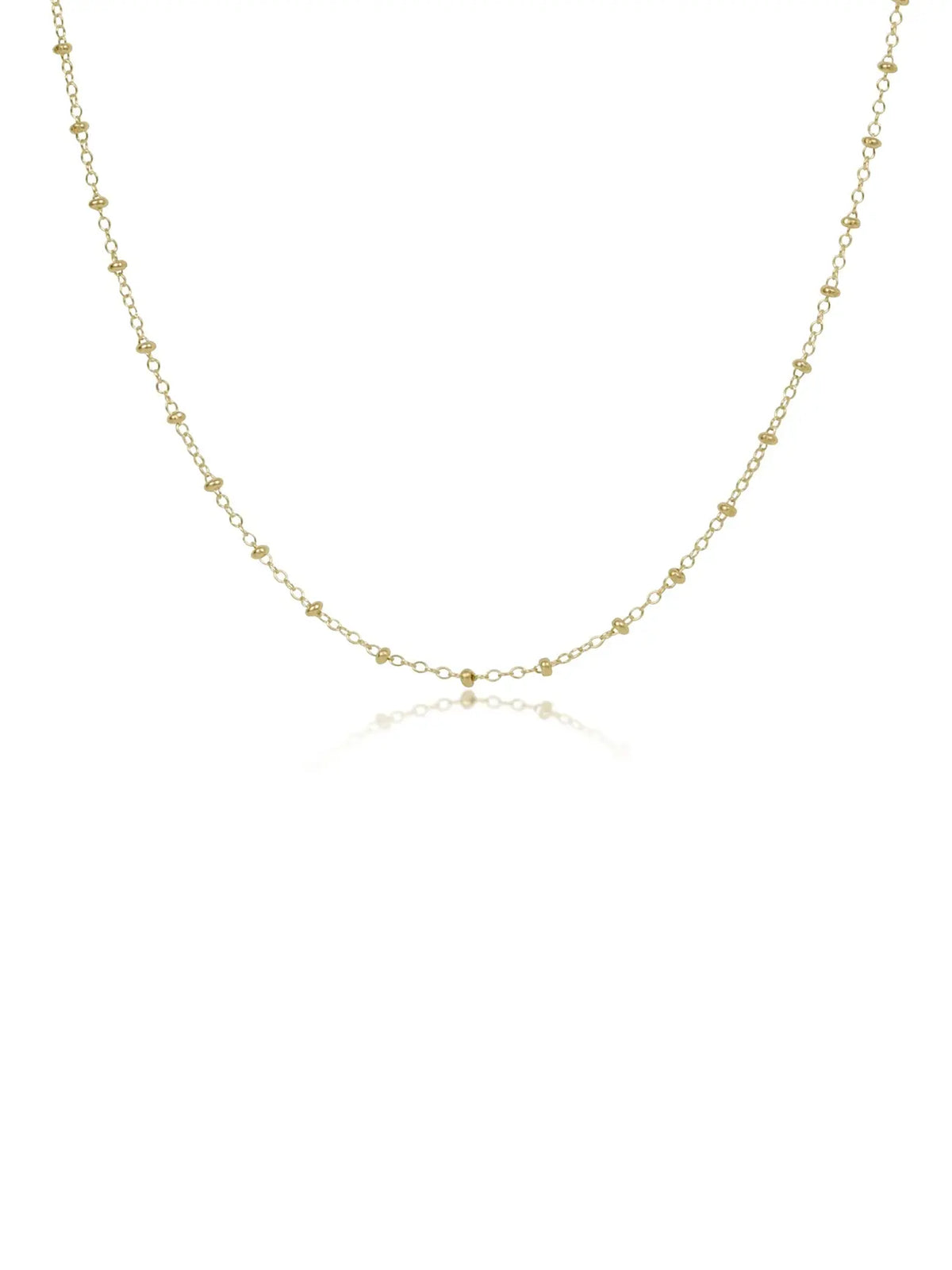 enewton simplicity 2mm gold bead 14k gold-filled classic chain choker necklace 15"