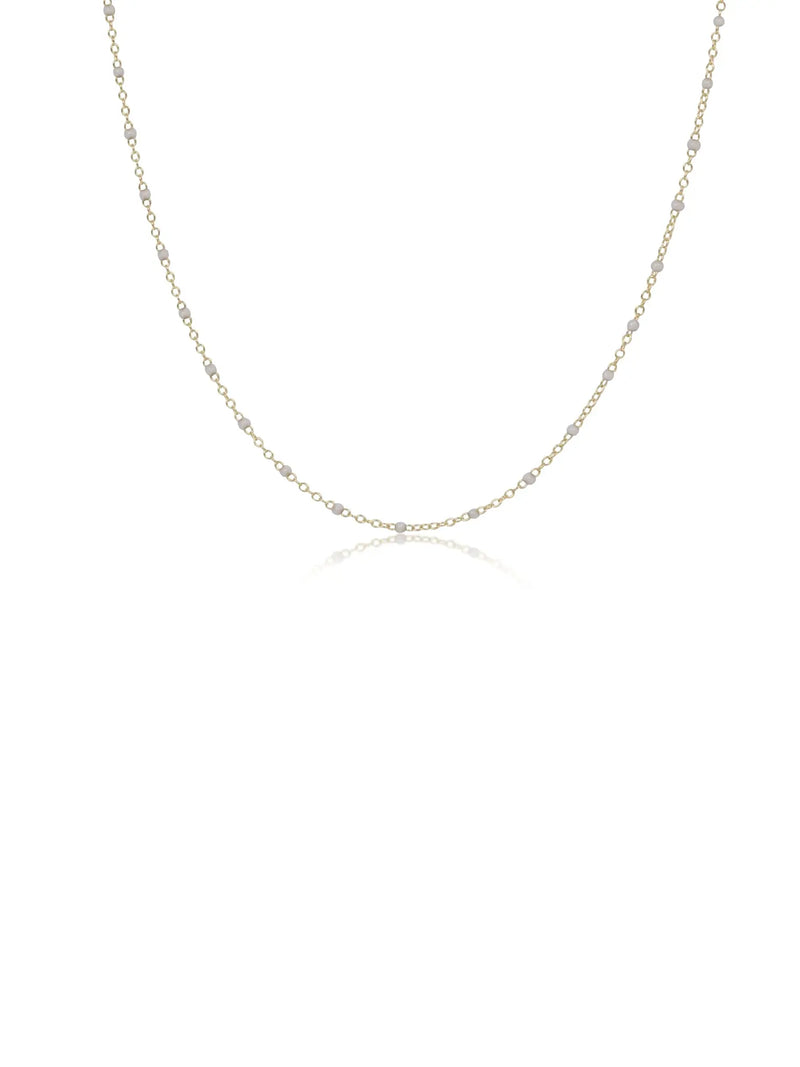 enewton simplicity 2mm pearl and 14k gold-filled chain choker necklace 15"