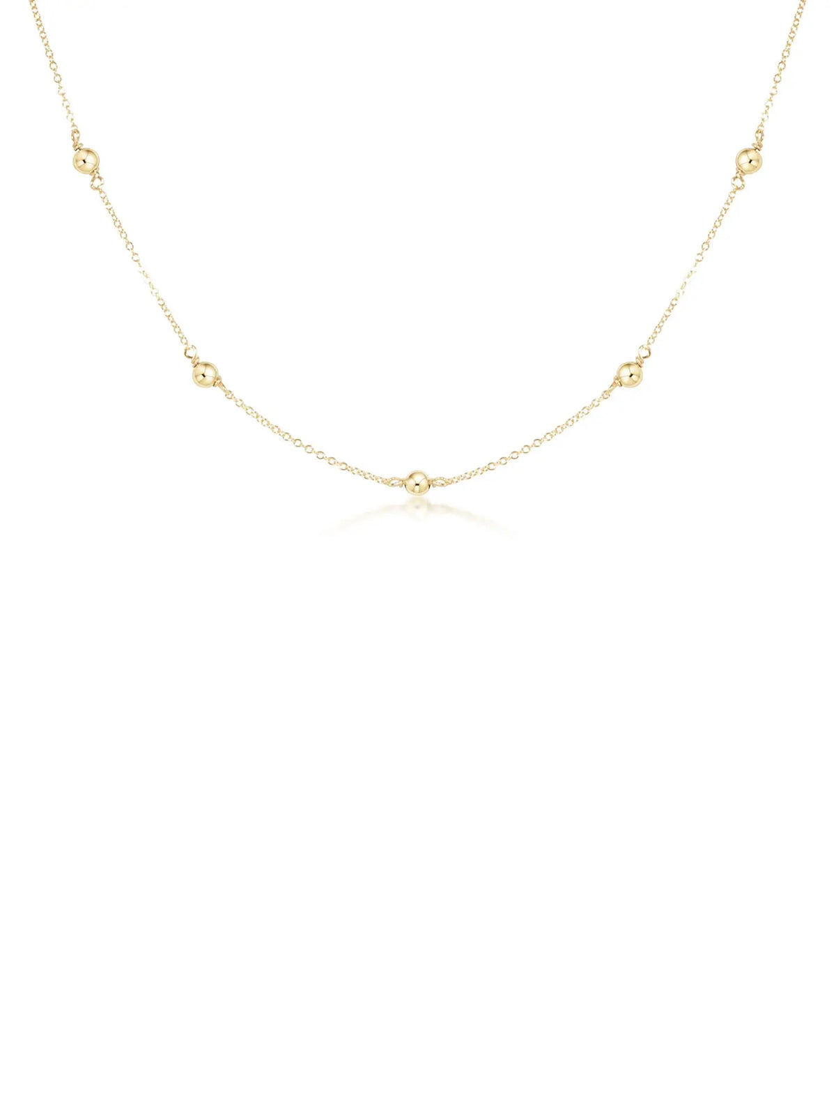 enewton simplicity classic 4mm gold bead chain choker 14k gold-filled necklace 15"