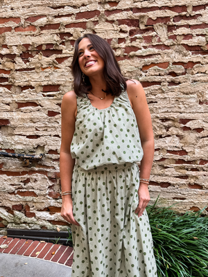 Gingham Polka Dot Top