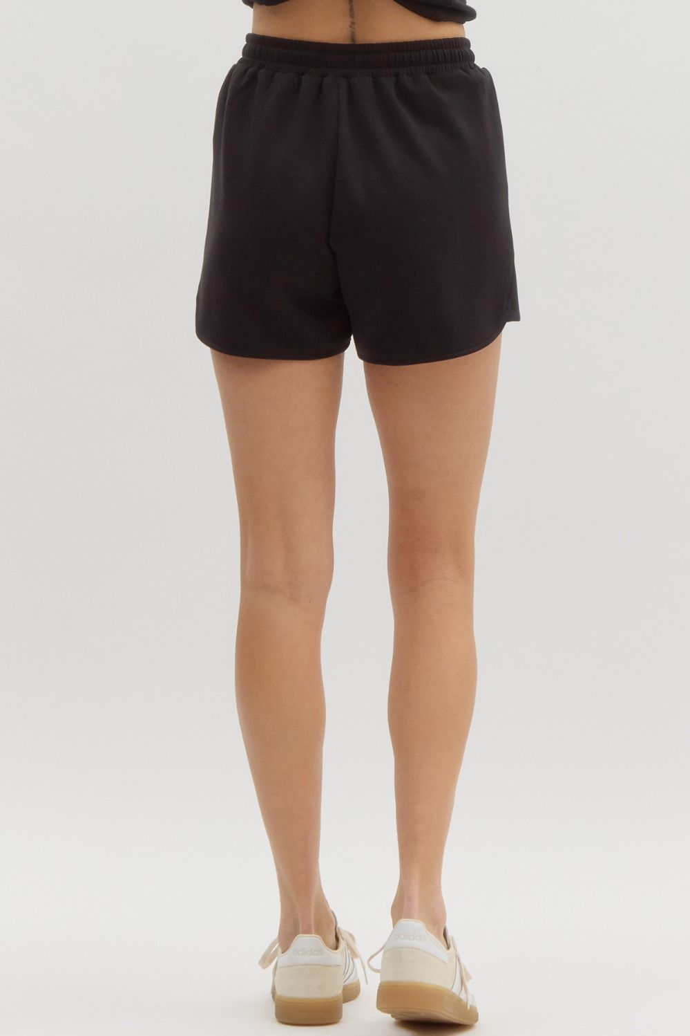 solid drawstring shorts  Drawstring Shorts in black