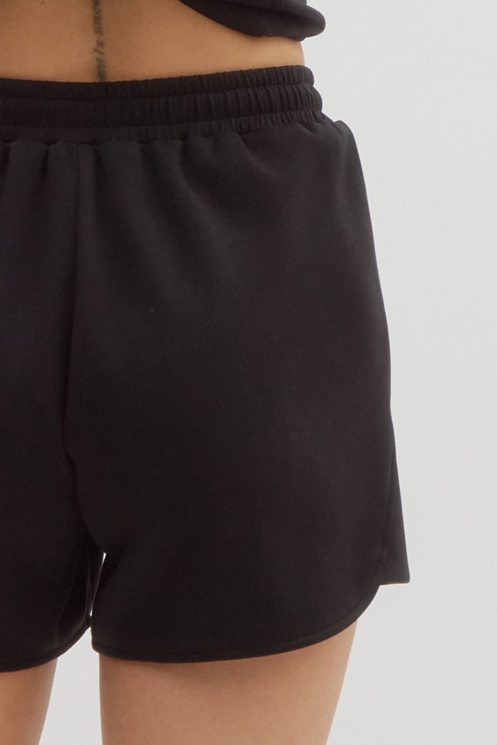 solid drawstring shorts  Drawstring Shorts in black